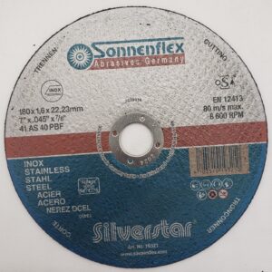 Cutting Disc 180x1.6x22mm=7 STAINLESS STEEL GERMAN - SONNENFLEX